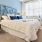 a bedroom with a bed and lamps