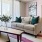 a living room with a couch and a coffee table